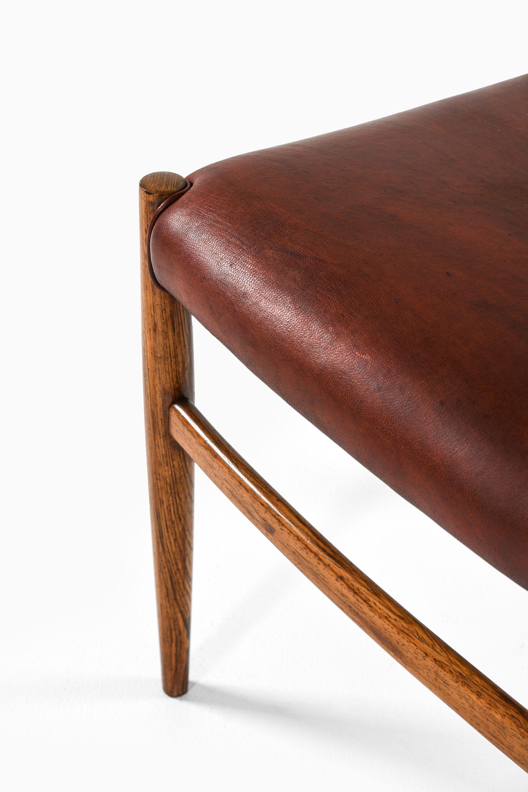 Danish Set of 12 Dining Chairs in Rosewood and Leather, 1960s For Sale