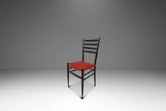 Set of 12 Dining Chairs w/ New Vinyl Designed After Gio Ponti, Italy, c. 1960's