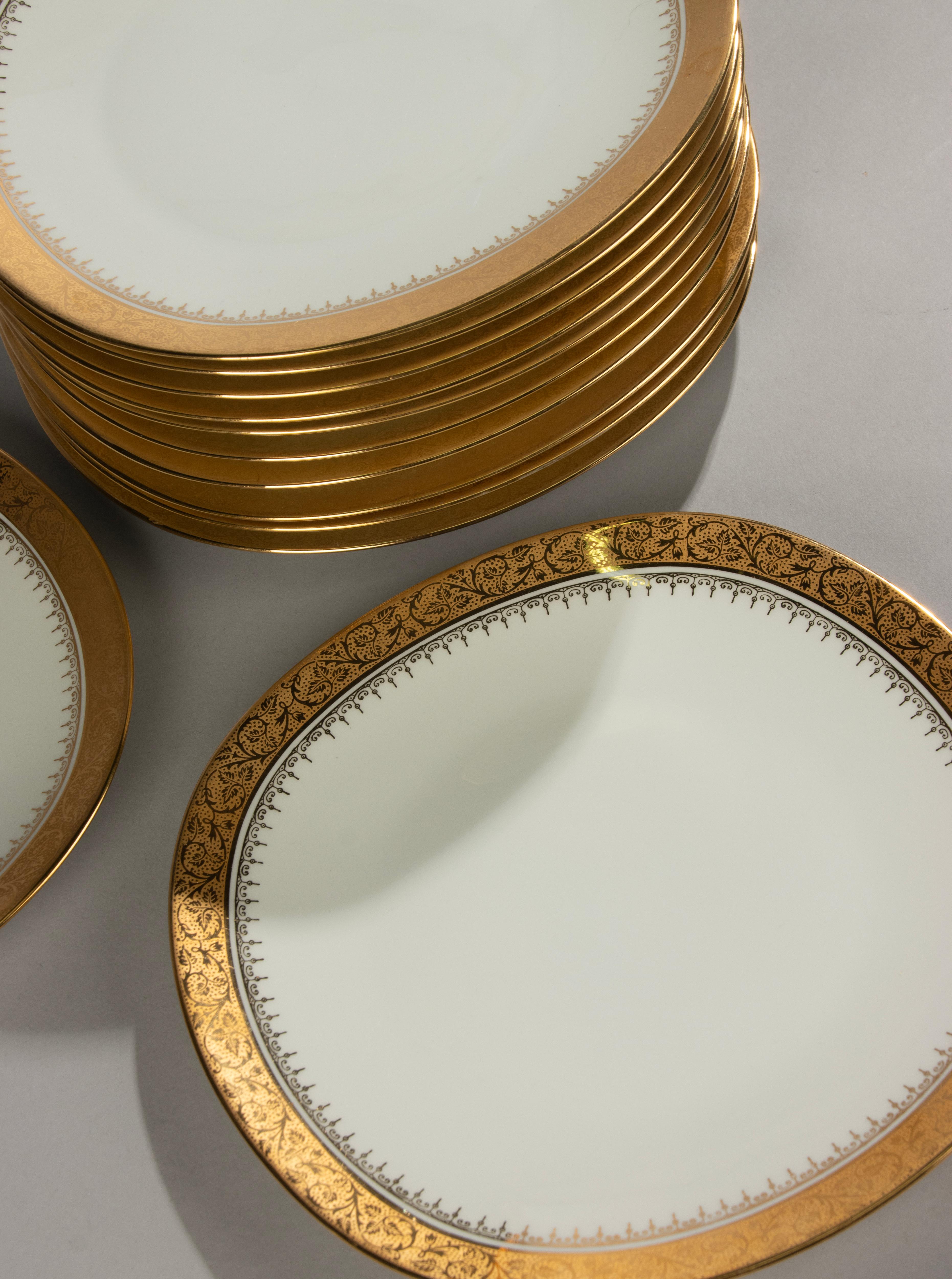 Set of 12 Dinner Plates - Raynaud Limoges For Sale 7