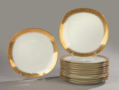 Set of 12 Dinner Plates - Raynaud Limoges