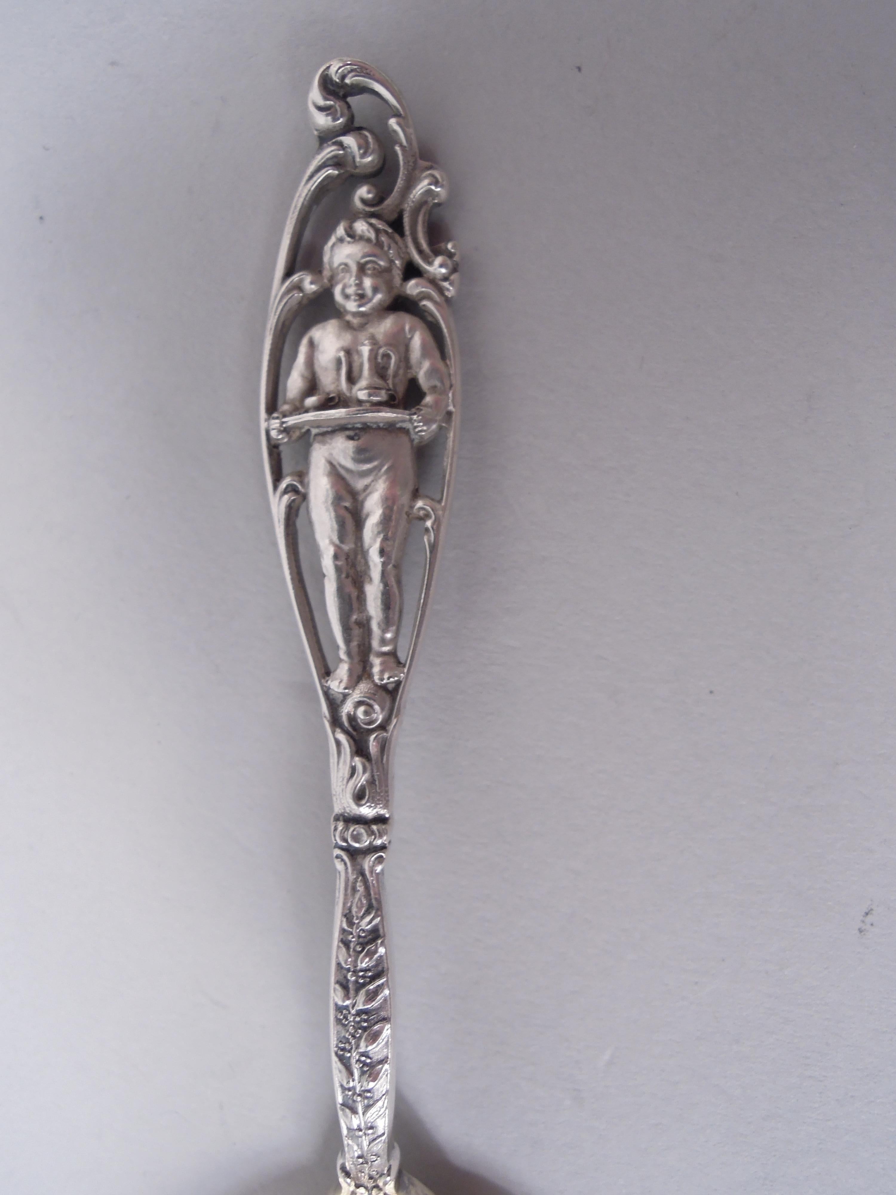 American Set of 12 Dominick & Haff Labors of Cupid Five O’Clock Spoons For Sale