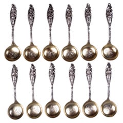 Set of 12 Dominick & Haff Labors of Cupid Five O’Clock Spoons