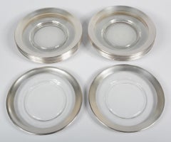 Set of 12 Dorothy Thorpe Silver Rim Lunch Plates