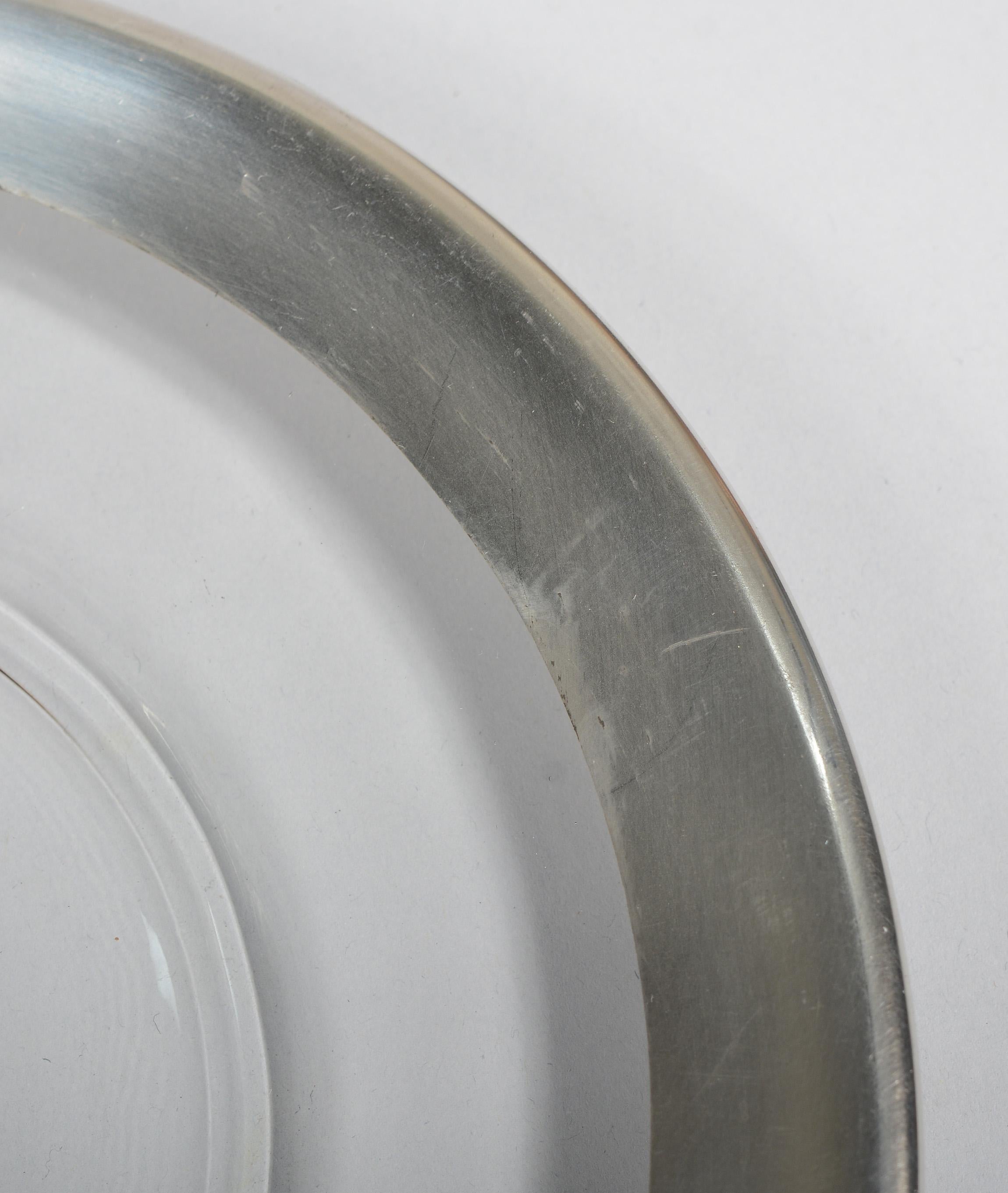20th Century Set of 12 Dorothy Thorpe Silver Rim Lunch Plates