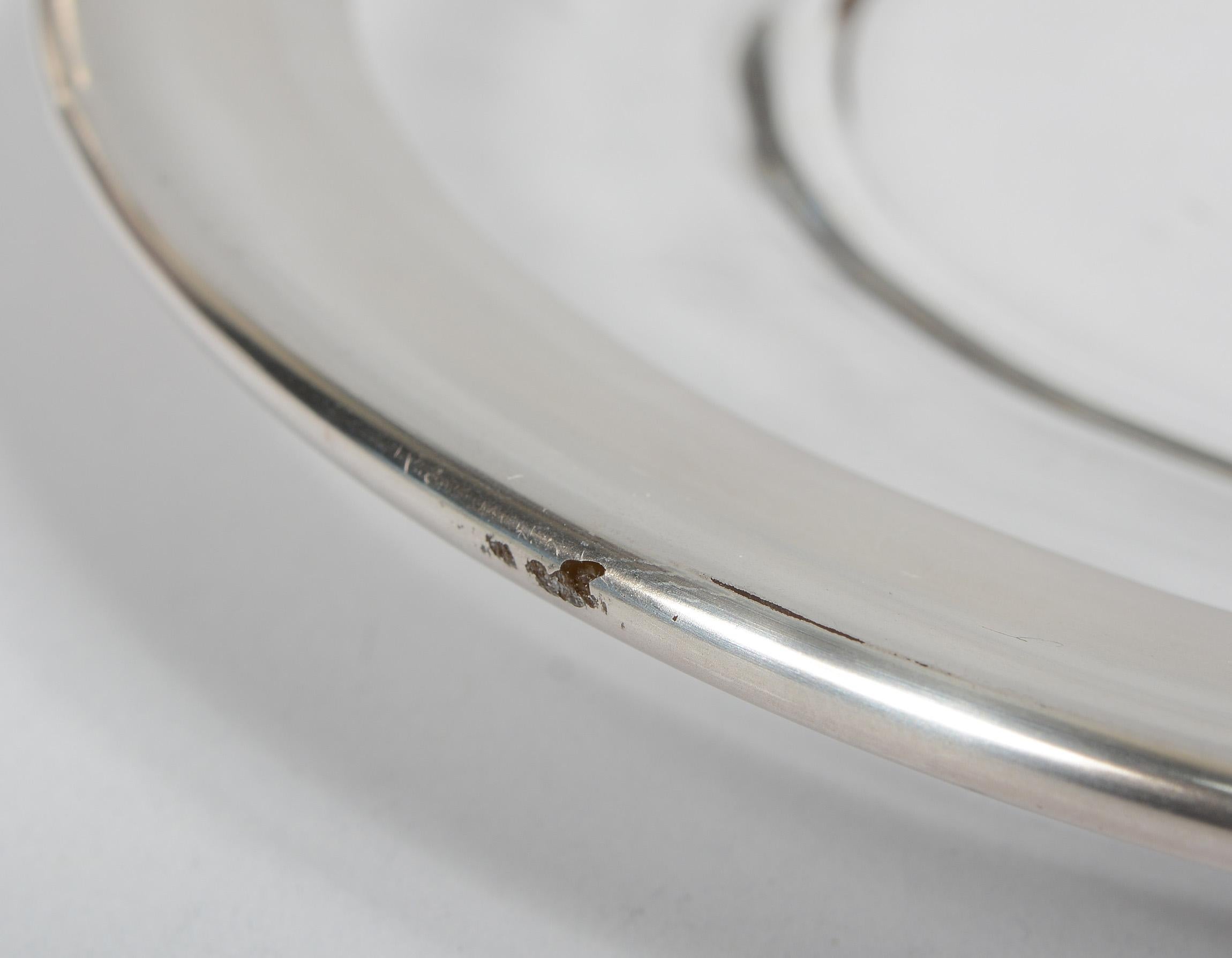 Glass Set of 12 Dorothy Thorpe Silver Rim Lunch Plates