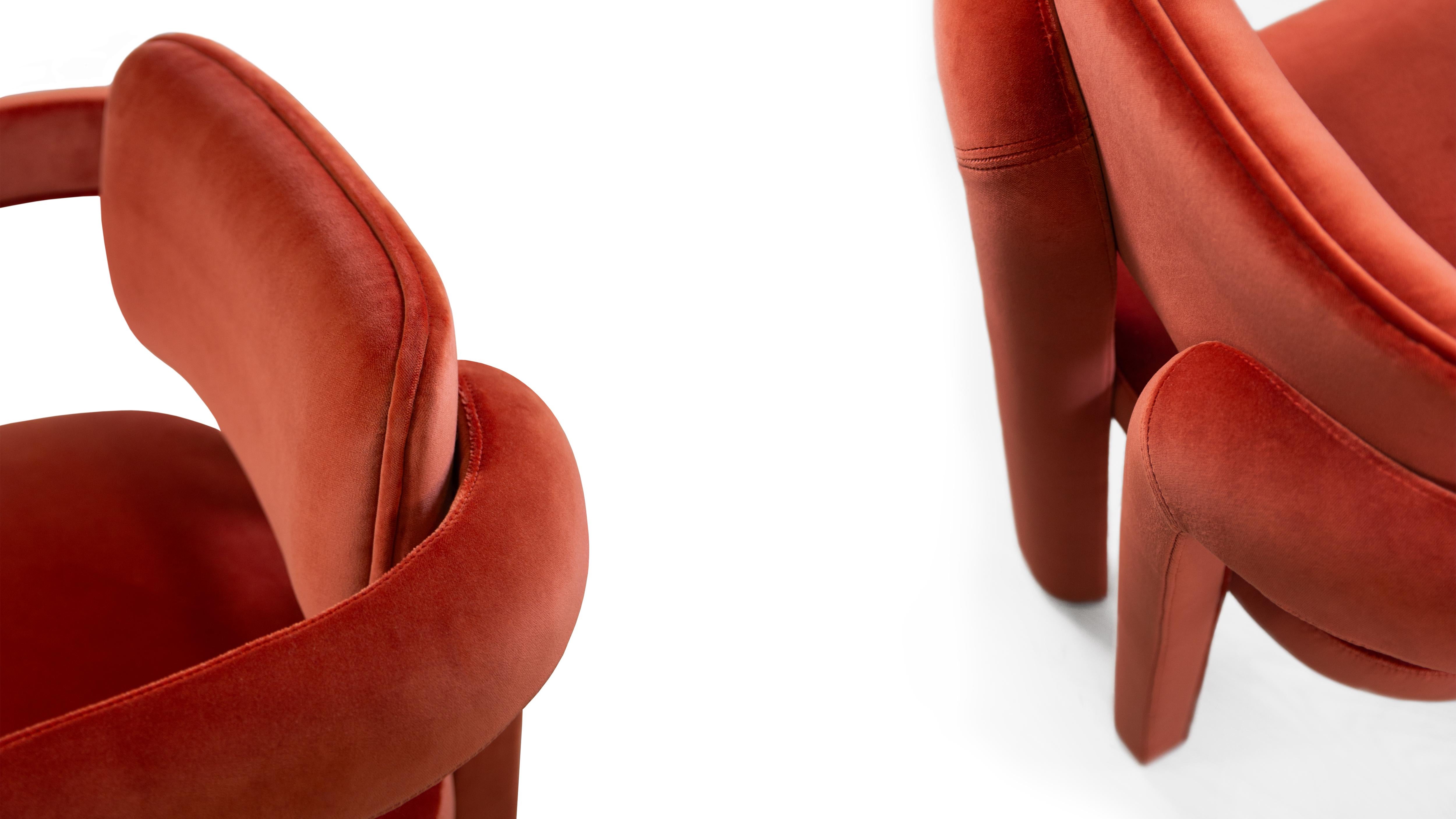 Set di 12 sedie da pranzo a doppio arco, in velluto, InsidherLand di Joana Santos Barbosa in vendita 2