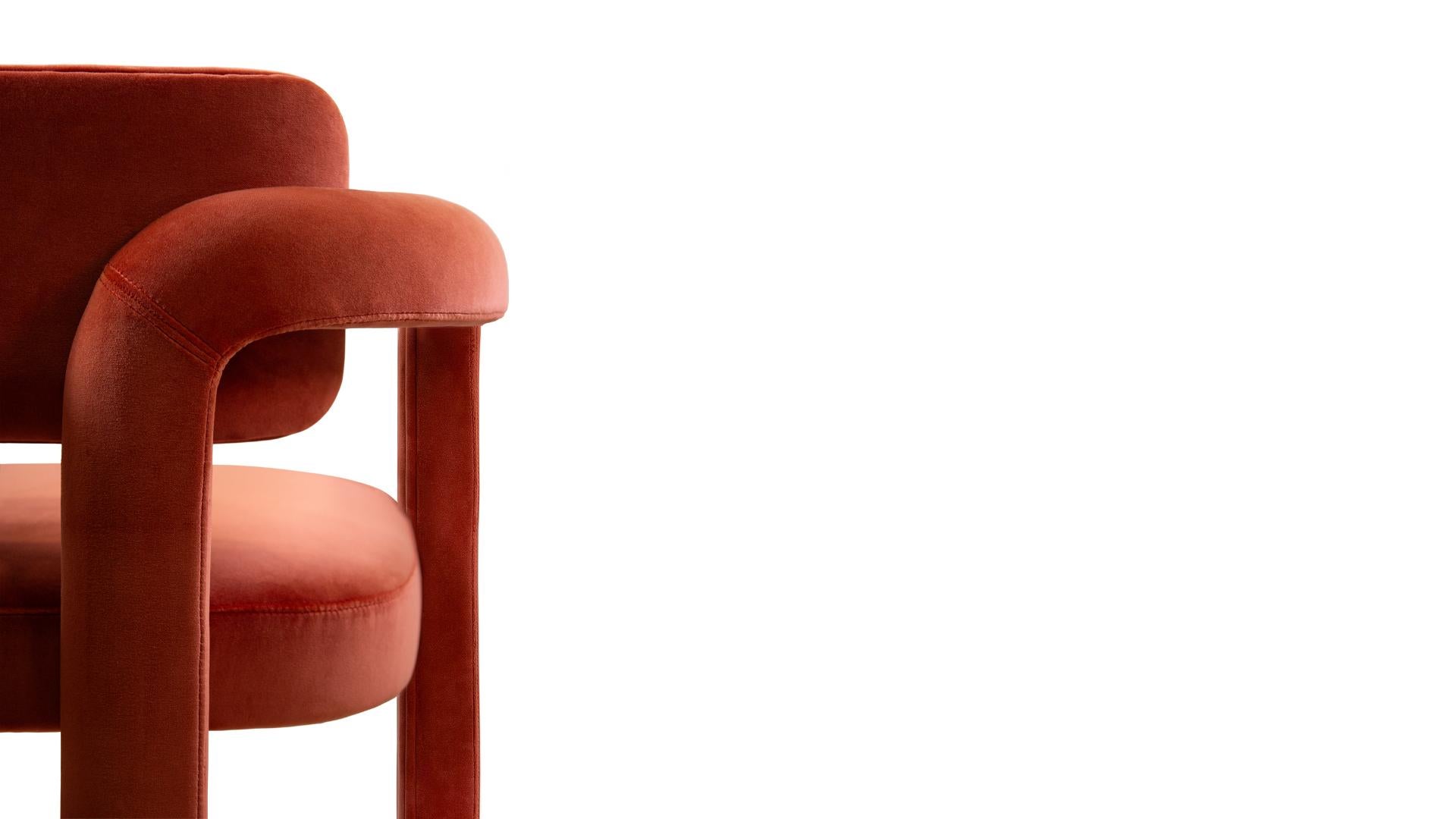 Tessuto Set di 12 sedie da pranzo a doppio arco, in velluto, InsidherLand di Joana Santos Barbosa in vendita