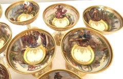 Set of 12 Dresden Ambrosius Lamm Opera Footed Cups Dessert Sherbets Hand painted
