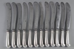 Set of 12 Early 18th Century Pistol Grip Table Knives