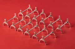 Set di 12 poggiacoltelli in argento dei primi del Novecento realizzati da Boulenger