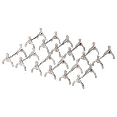 Set of 12 Early 20th Century Silver Plated Knife Rests Made by Boulenger