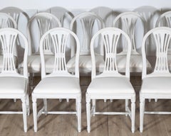 Set of 12 Early 20th Century Swedish Gustavian Style Dining Chairs