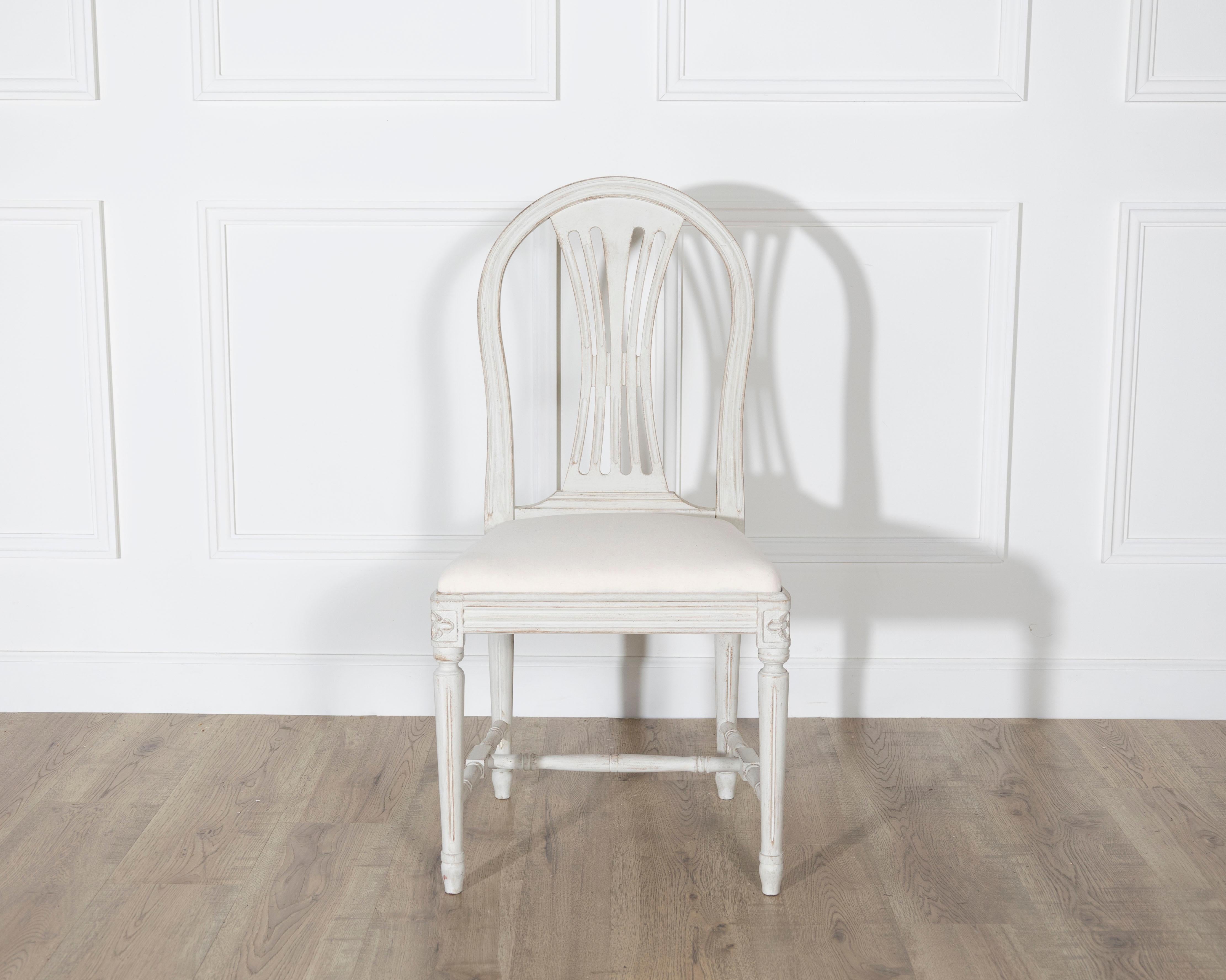 Set of 12 Early 20th Century Swedish Gustavian Style Dining Chairs For Sale 1