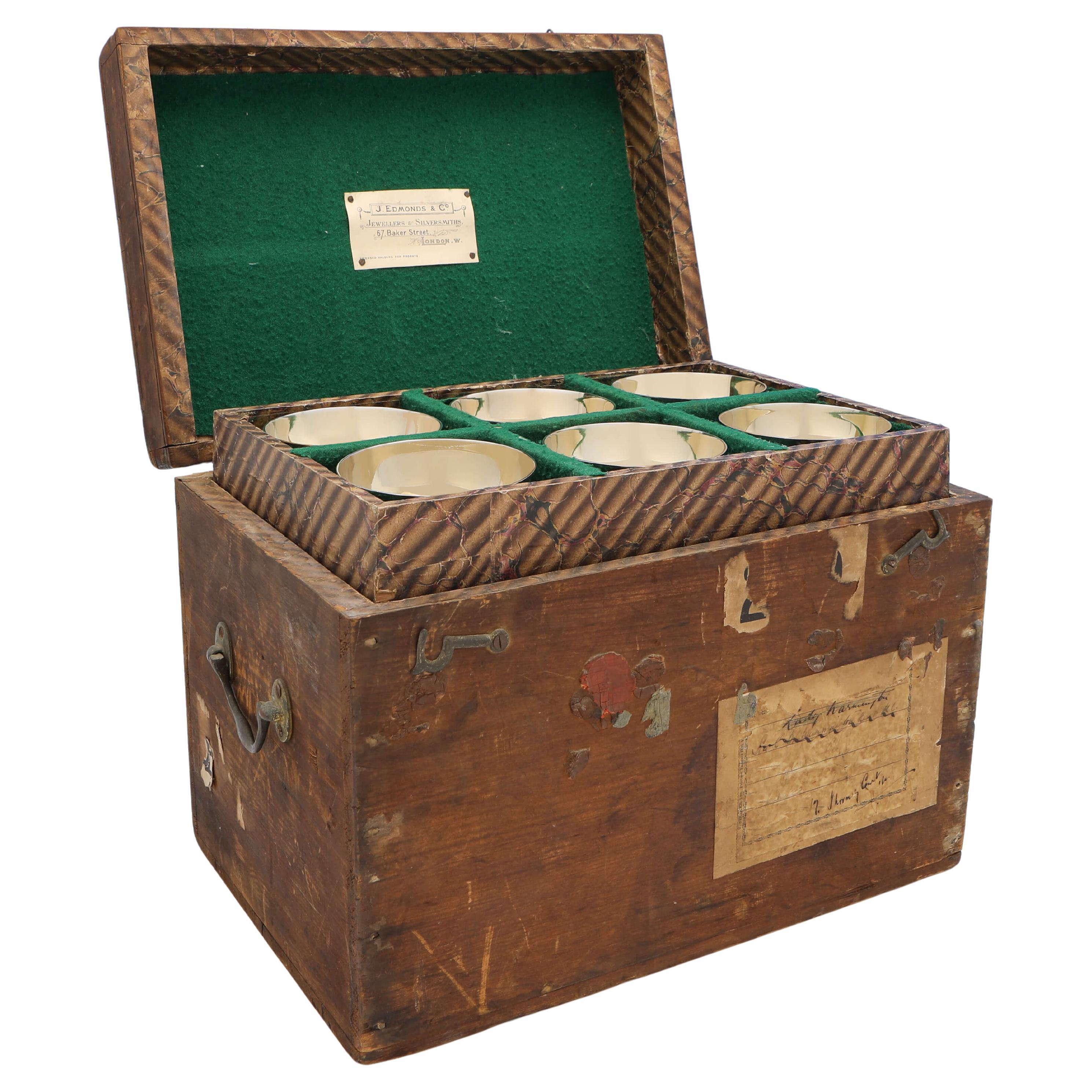Ensemble de 12 Coupes à Champagne Édouardiennes Antique en Argent Sterling - Barnards 1901/5
