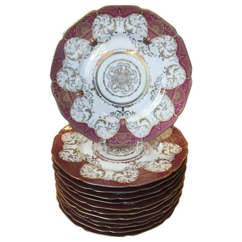 Set of 12 Elaborate Gilt Service Dinner Plates For Sale at 1stDibs ...