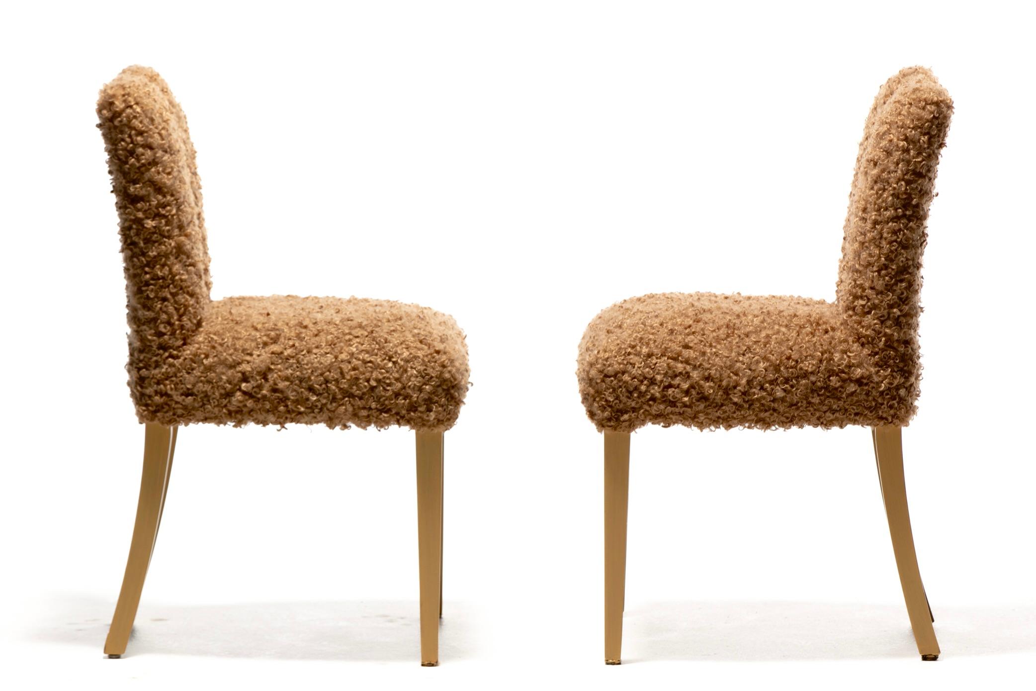 Set of 12 Eliel Saarinen Mid Century Modern Dining Chairs in Curly Camel Fabric 4