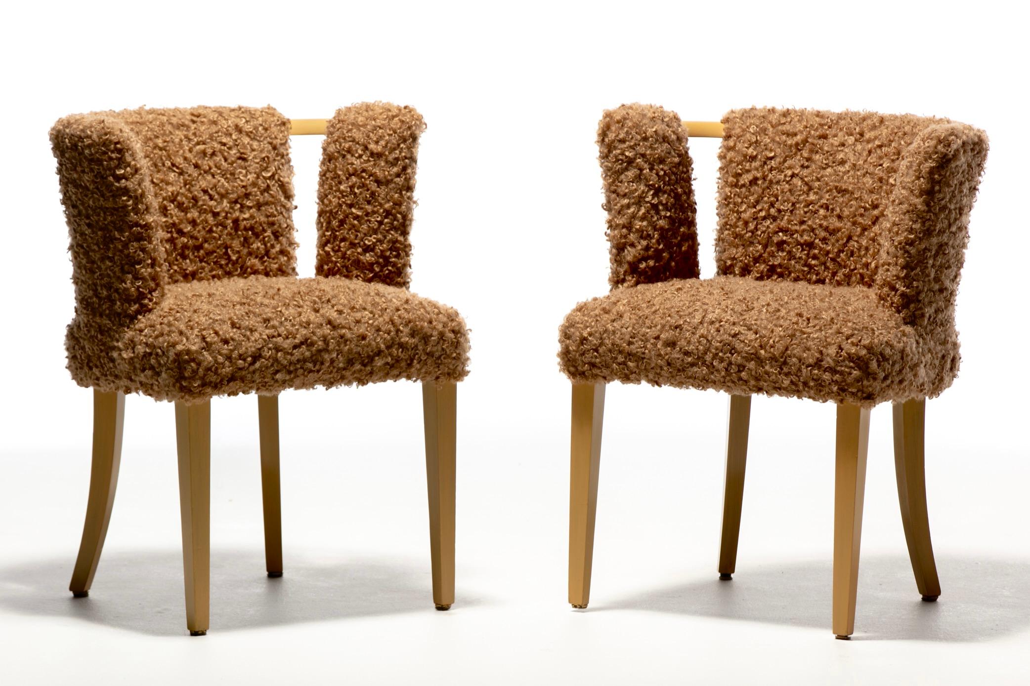 Set of 12 Eliel Saarinen Mid Century Modern Dining Chairs in Curly Camel Fabric 7