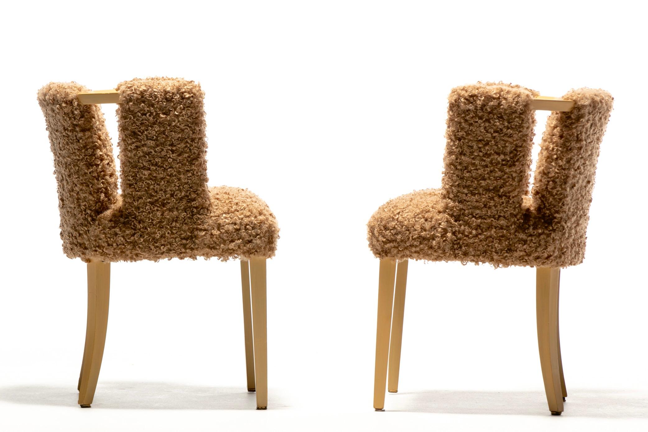 Set of 12 Eliel Saarinen Mid Century Modern Dining Chairs in Curly Camel Fabric 8