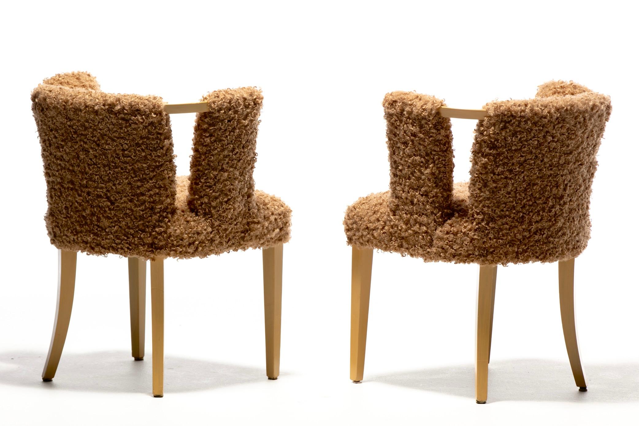 Set of 12 Eliel Saarinen Mid Century Modern Dining Chairs in Curly Camel Fabric 9