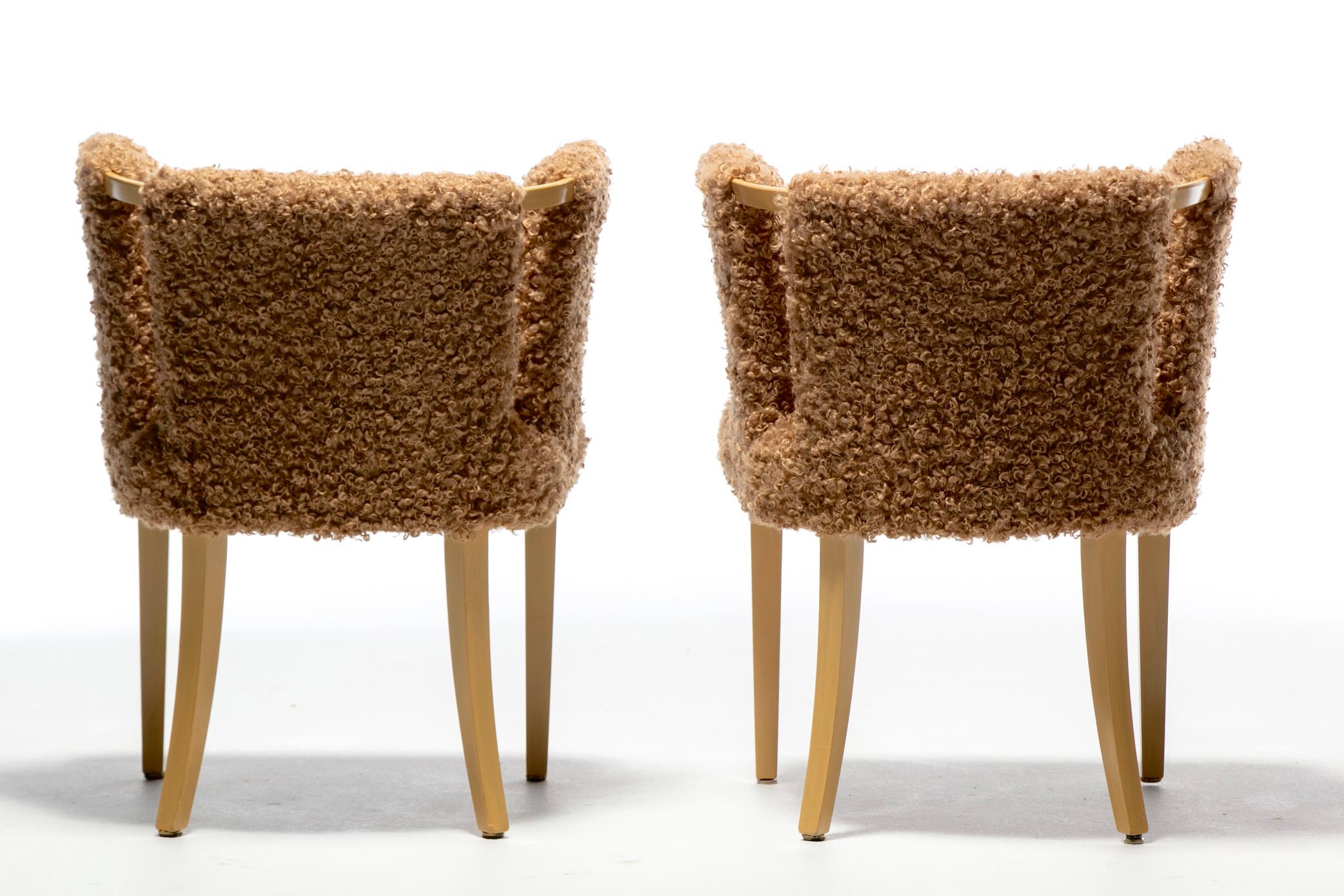 Set of 12 Eliel Saarinen Mid Century Modern Dining Chairs in Curly Camel Fabric 10