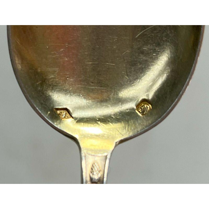 19th Century Set of 12 Emile Puiforcat Sterling Silver Ice Cream Set in Empire Pattern For Sale