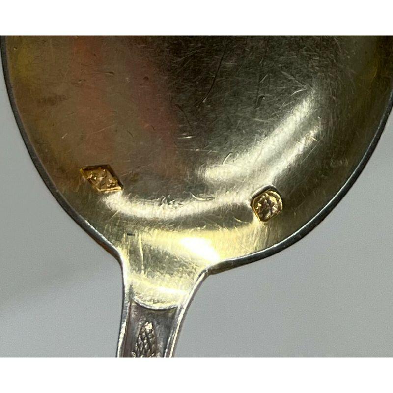 Set of 12 Emile Puiforcat Sterling Silver Ice Cream Set in Empire Pattern For Sale 2