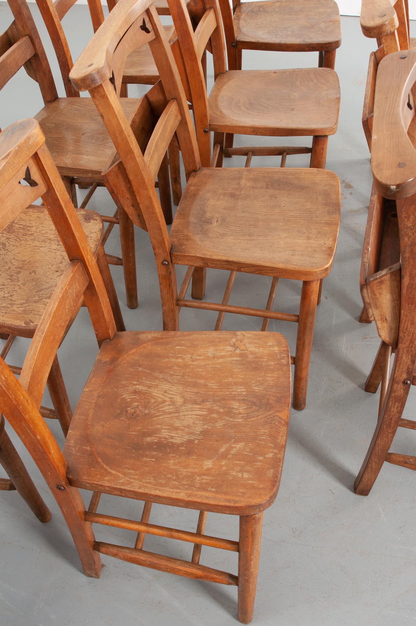 Set of 12 English 19th Century Church Chairs 2