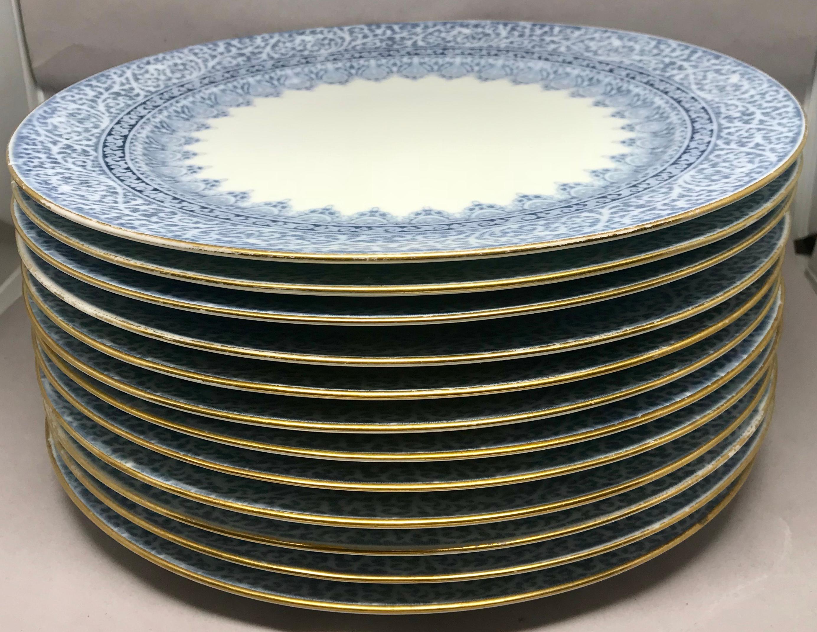 blue and white dinner plates