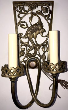 Set von 12 englischen Wandleuchtern aus Bronzeguss