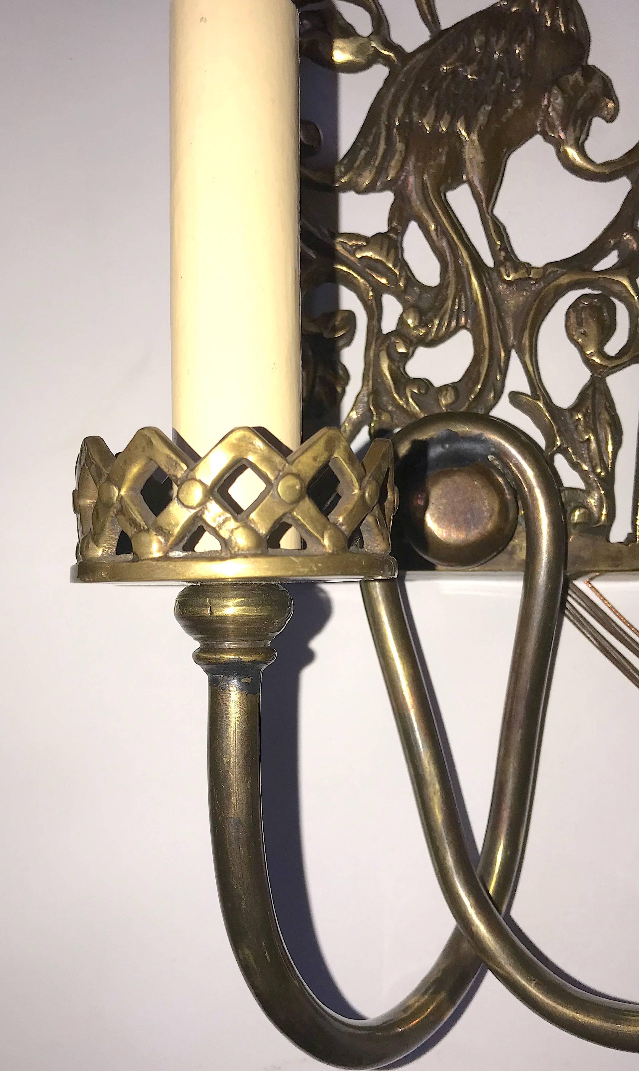 Set of 12 English Cast Bronze Sconces In Excellent Condition For Sale In New York, NY
