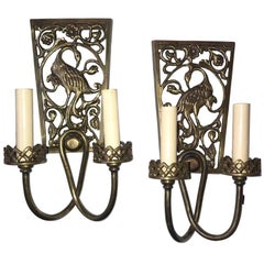 Set of 12 English Cast Bronze Sconces