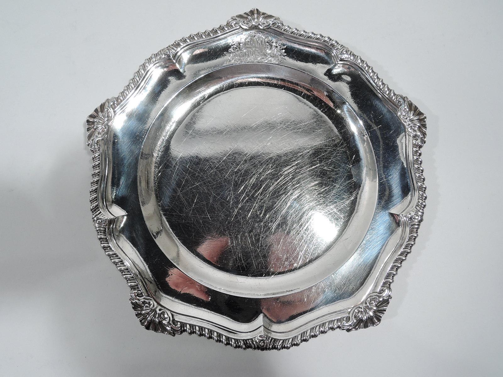 Set of 12 English Georgian Silver Dinner Plates by Archambo & Meure 1