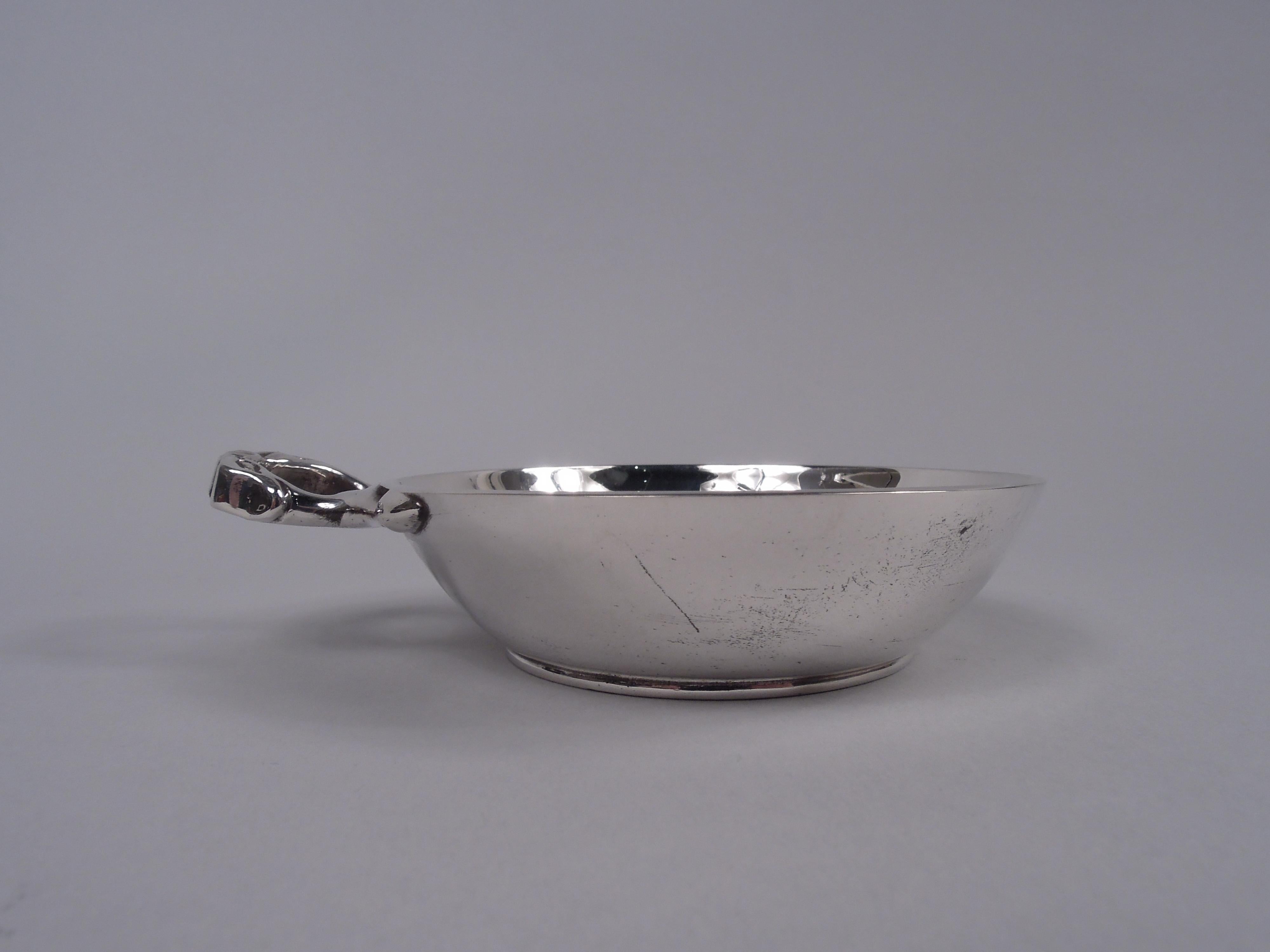 Sterling Silver Set of 12 English Modern Wine Tasters with Armorial, 1930 For Sale
