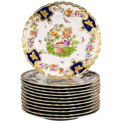 Set of 12 English Porcelain Plates, Coalbrookdale, circa 1850
