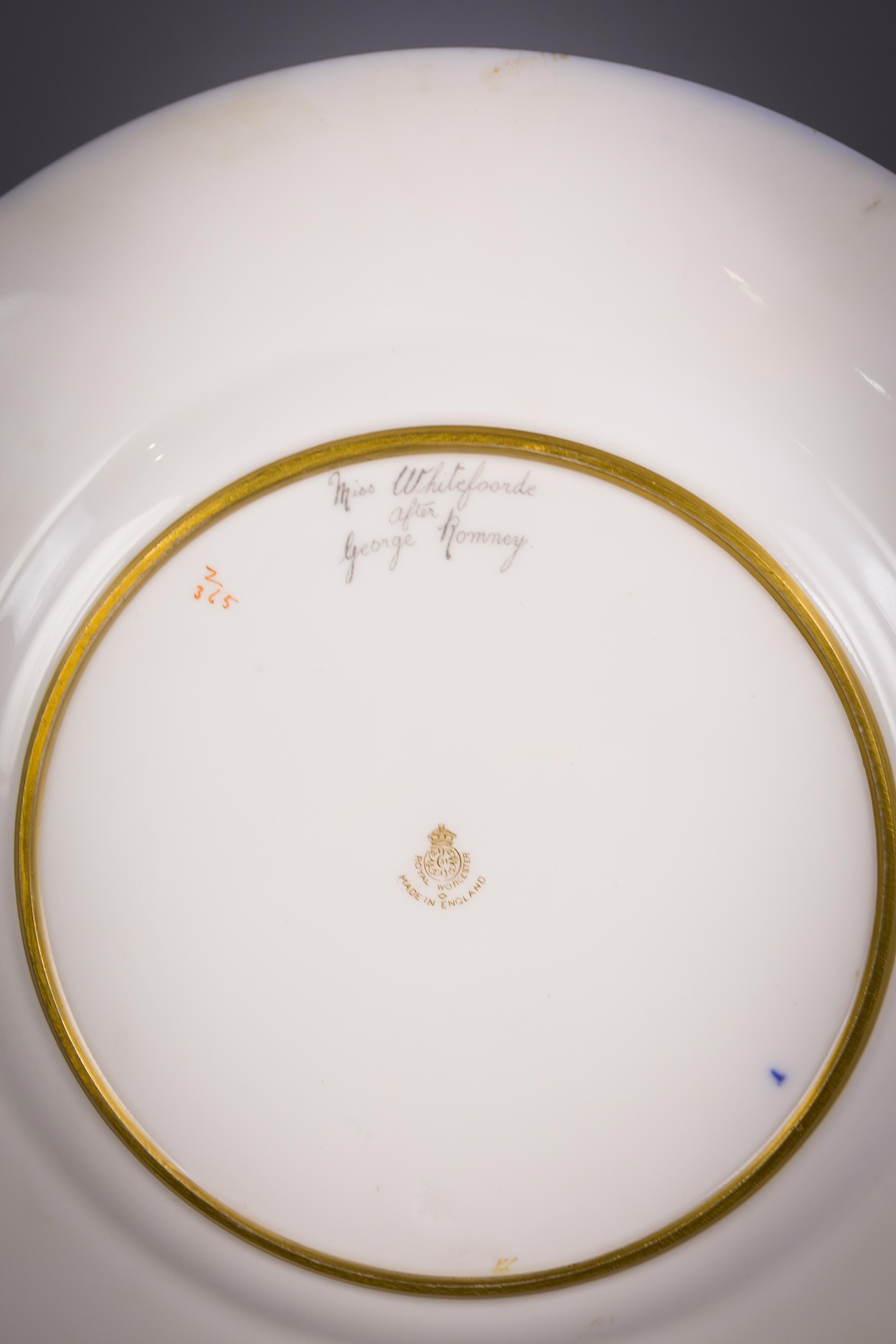 Satz von 12 englischen Porzellantellern, Royal Worcester, um 1890 im Angebot 7