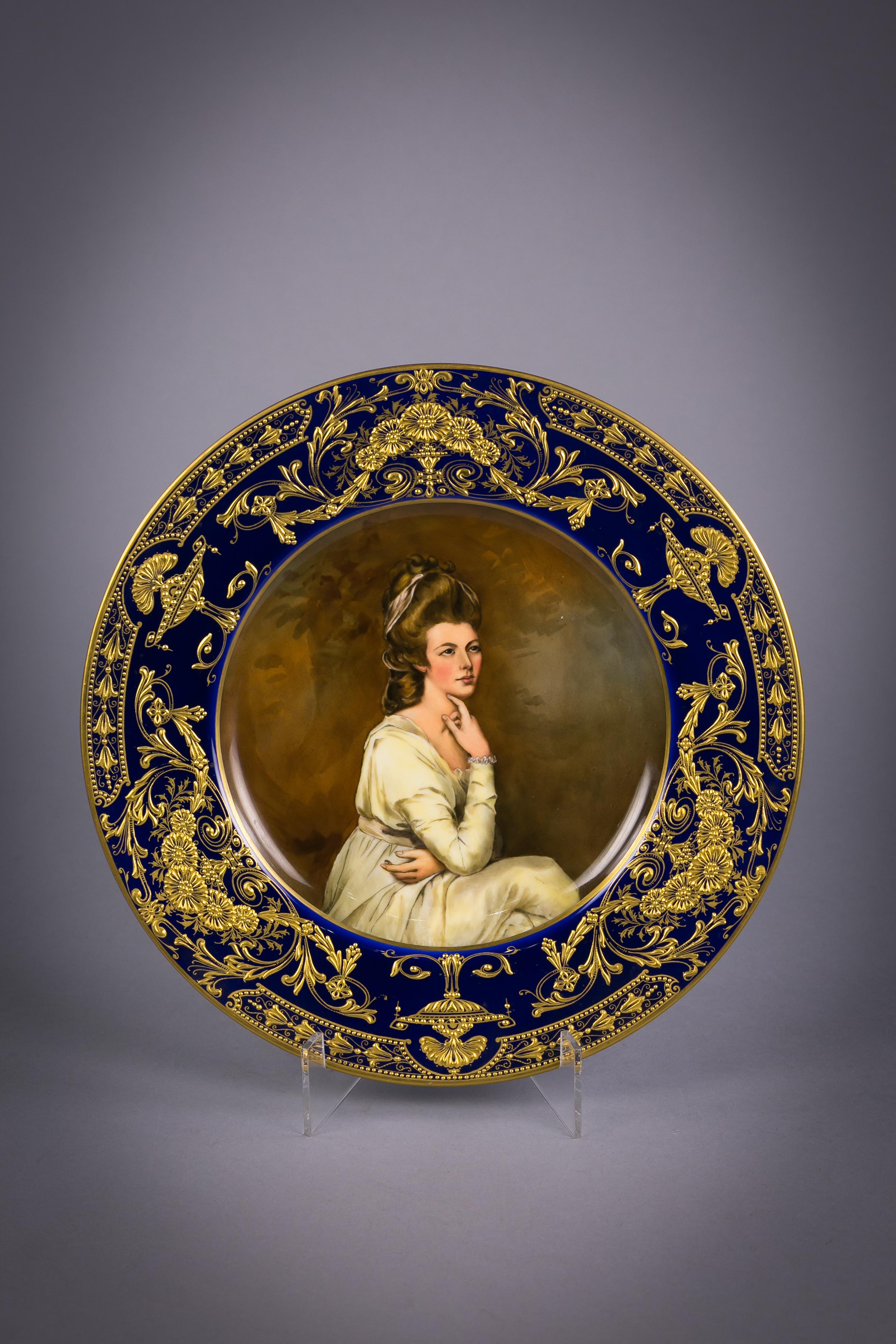 Satz von 12 englischen Porzellantellern, Royal Worcester, um 1890 (Spätes 19. Jahrhundert) im Angebot