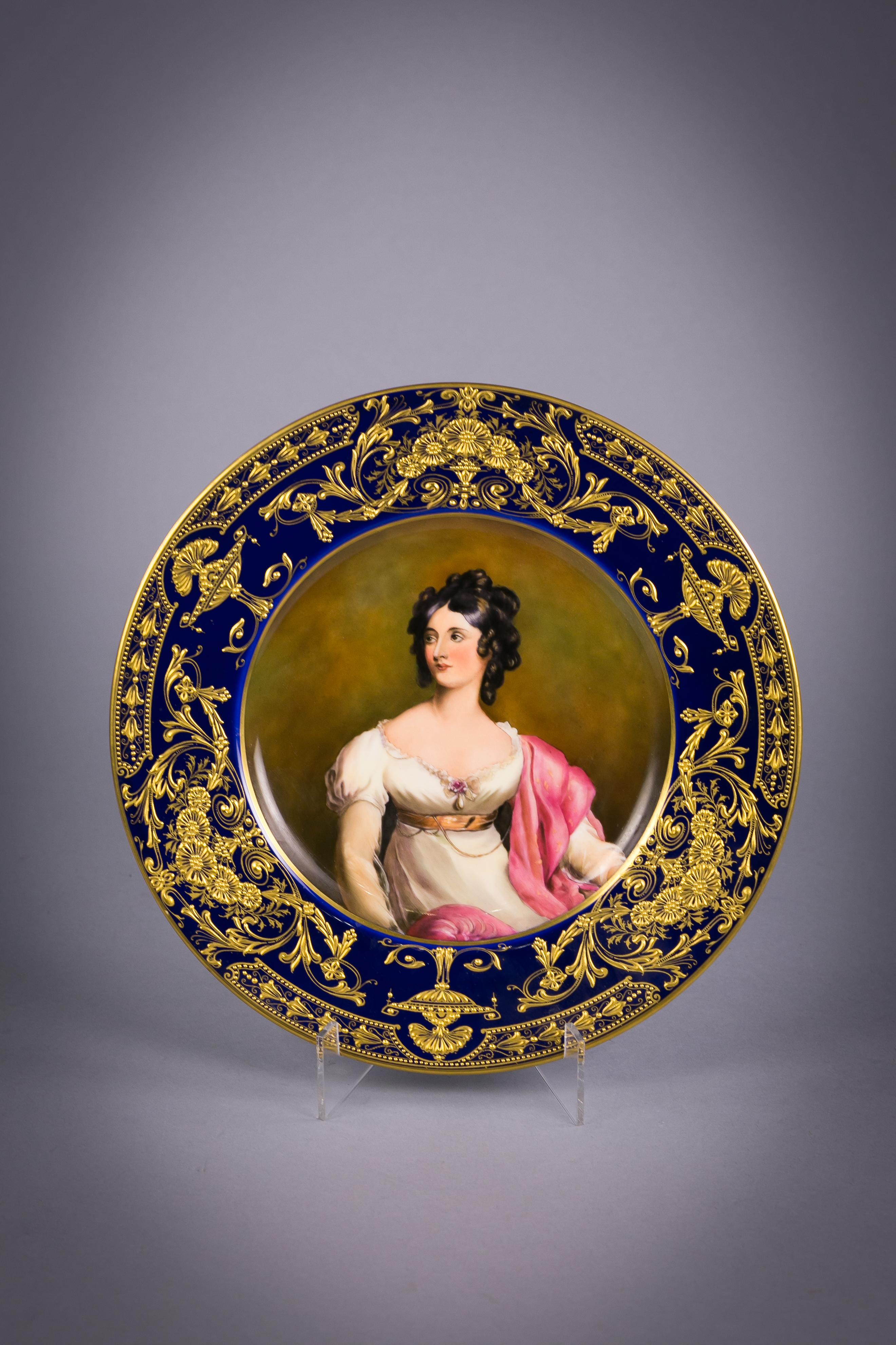 Satz von 12 englischen Porzellantellern, Royal Worcester, um 1890 im Angebot 2