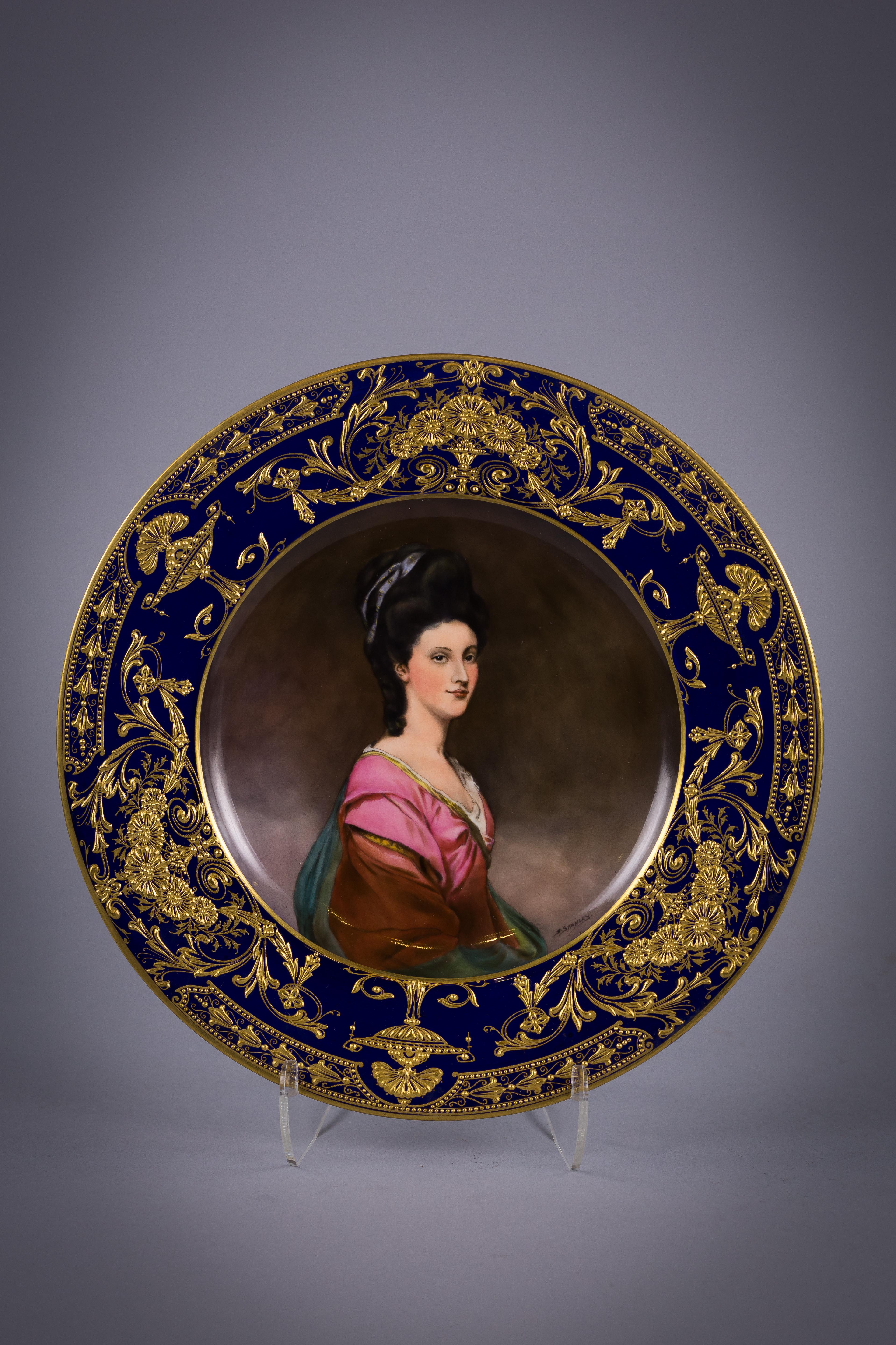 Satz von 12 englischen Porzellantellern, Royal Worcester, um 1890 im Angebot 4