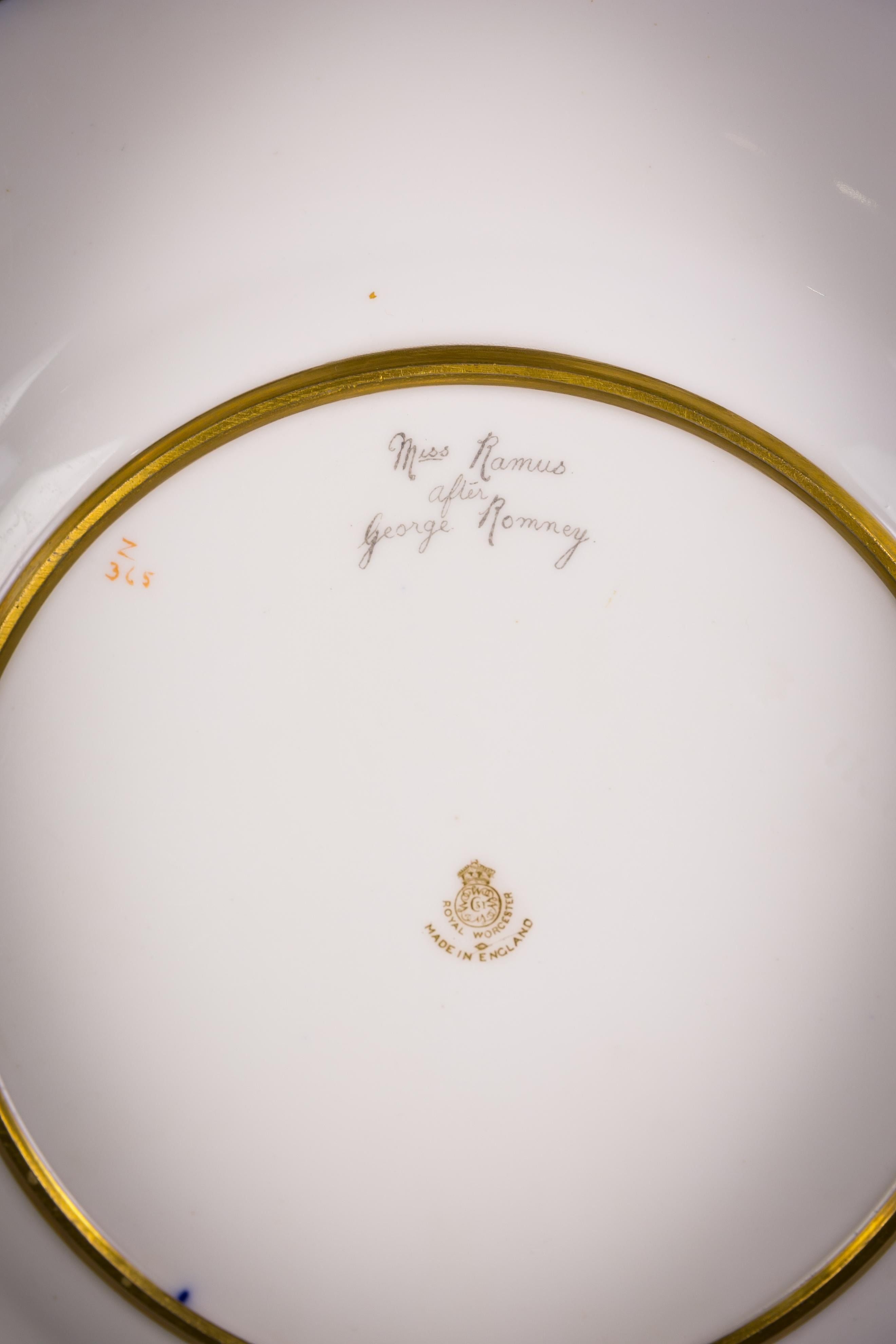 Satz von 12 englischen Porzellantellern, Royal Worcester, um 1890 im Angebot 5