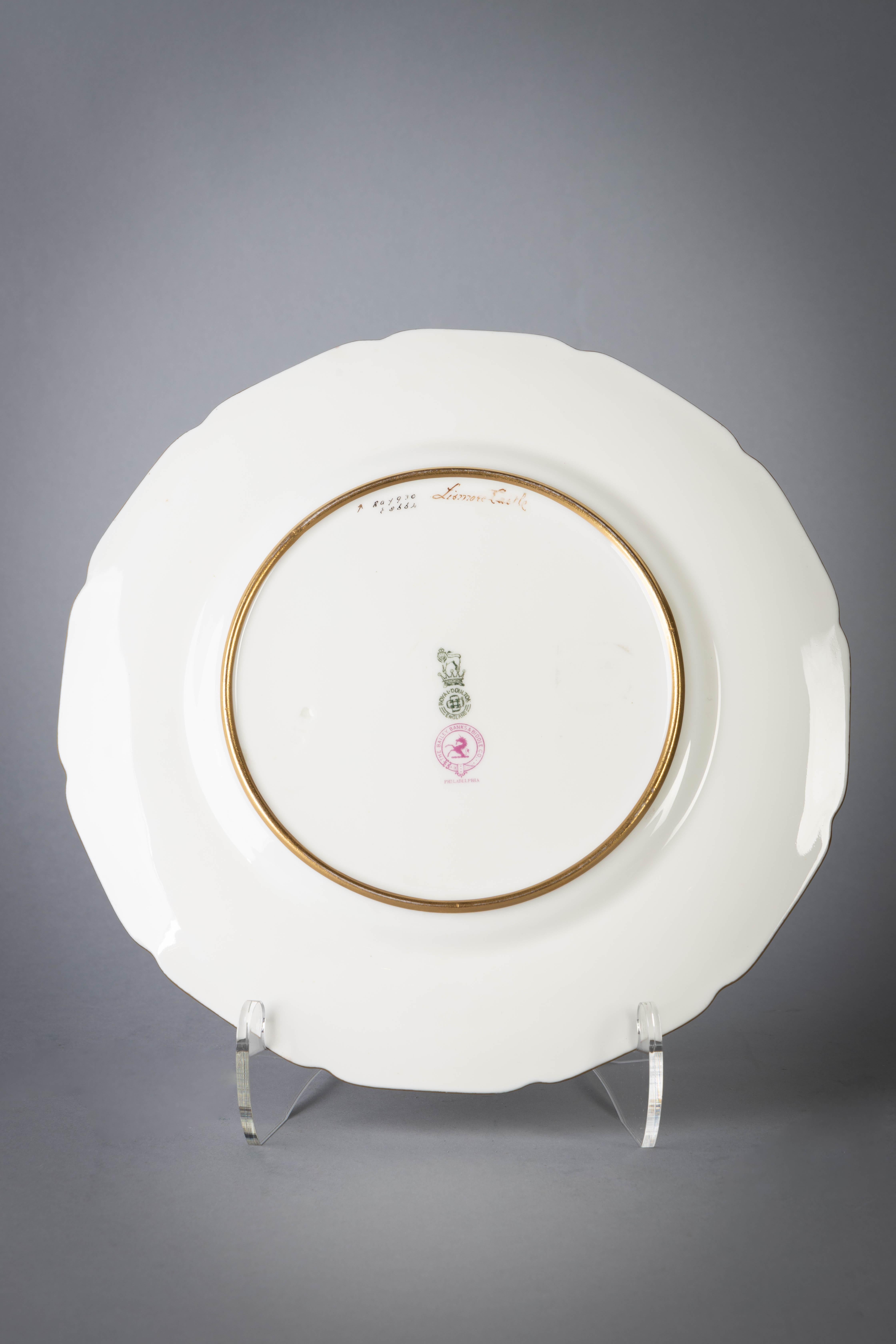 Ensemble de 12 assiettes topographiques en porcelaine anglaise Royal Doulton, vers 1910 en vente 1
