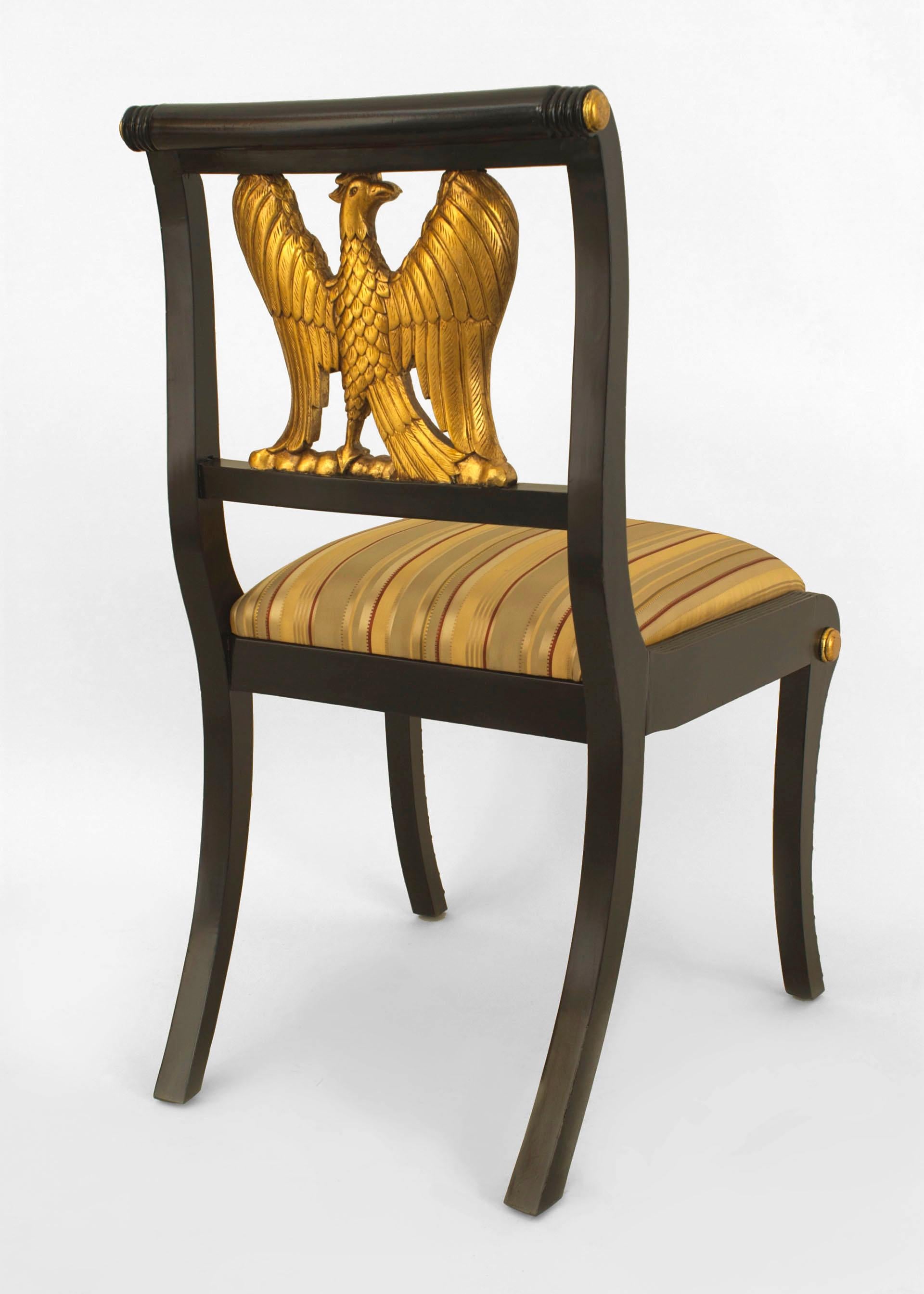 20th Century Set of 12 American Federal Gilt Eagle Side Chairs For Sale