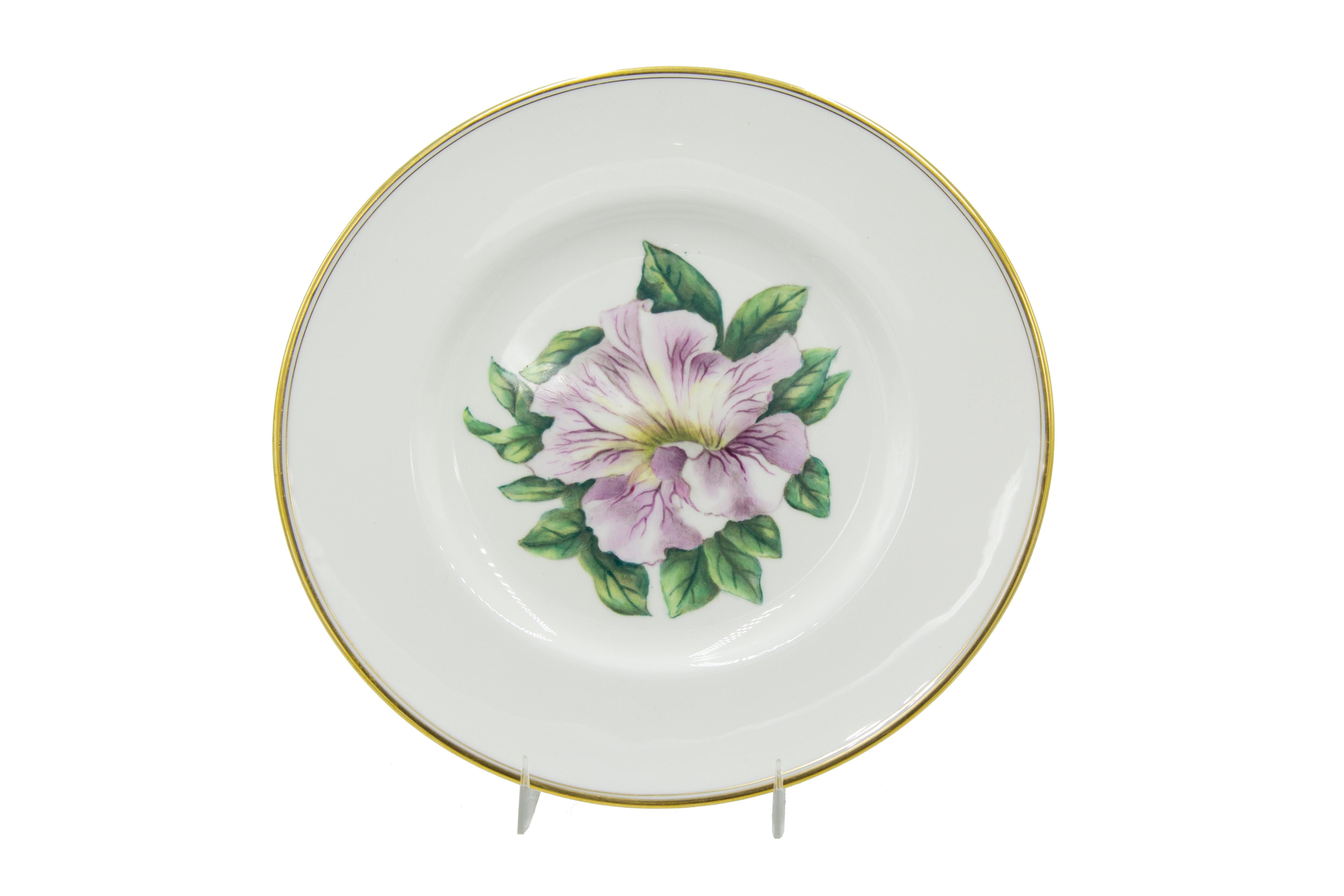 Juego de 12 Platos Worcester Florales Ingleses Victorianos Porcelana en venta