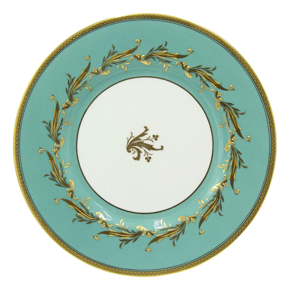 Set of 12 English Victorian Minton Porcelain Dinner Plates For Sale