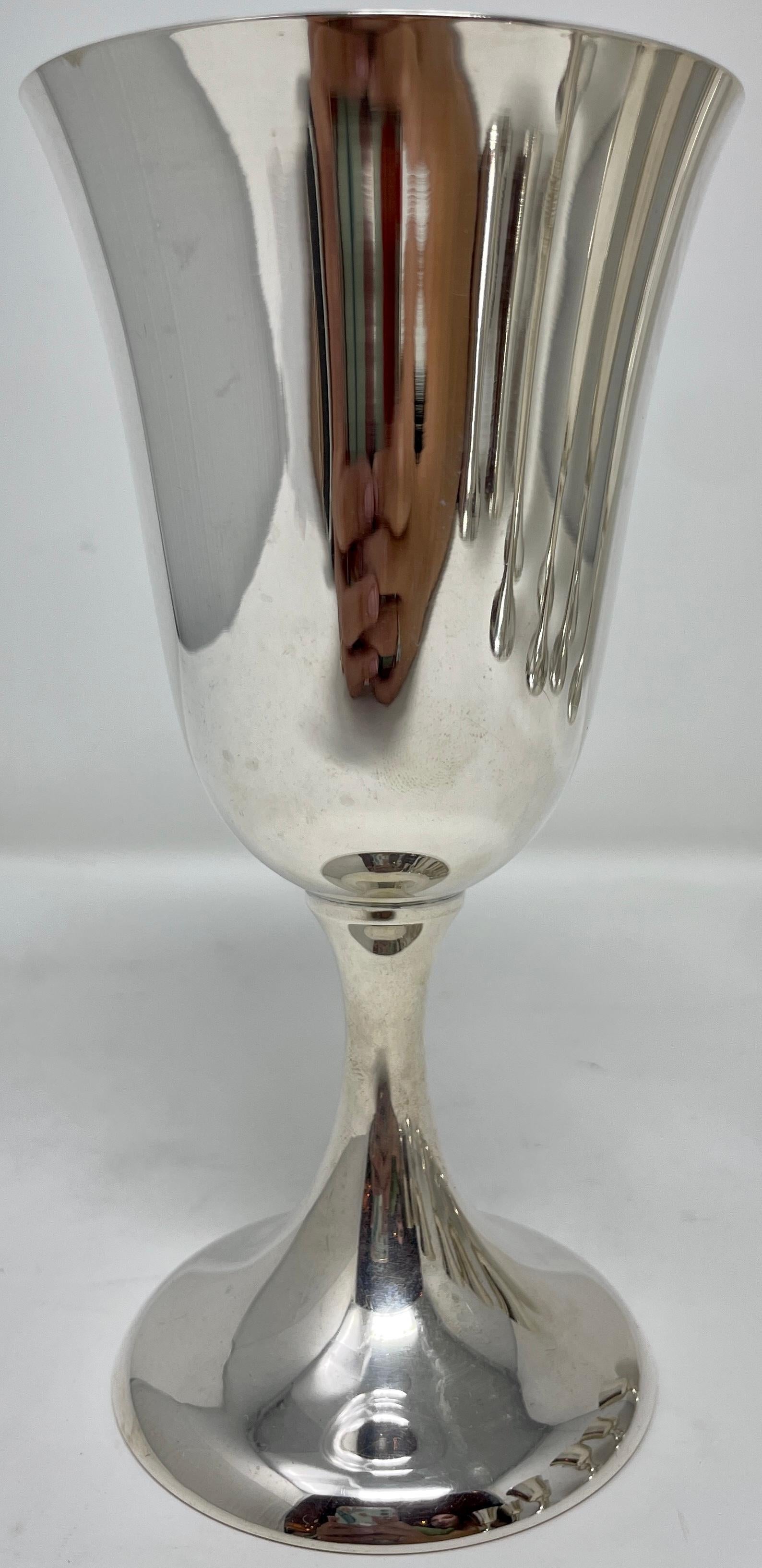 20th Century Set of 12 Estate American Frank Whiting Co. Sterling Silver Water / Wine Goblets