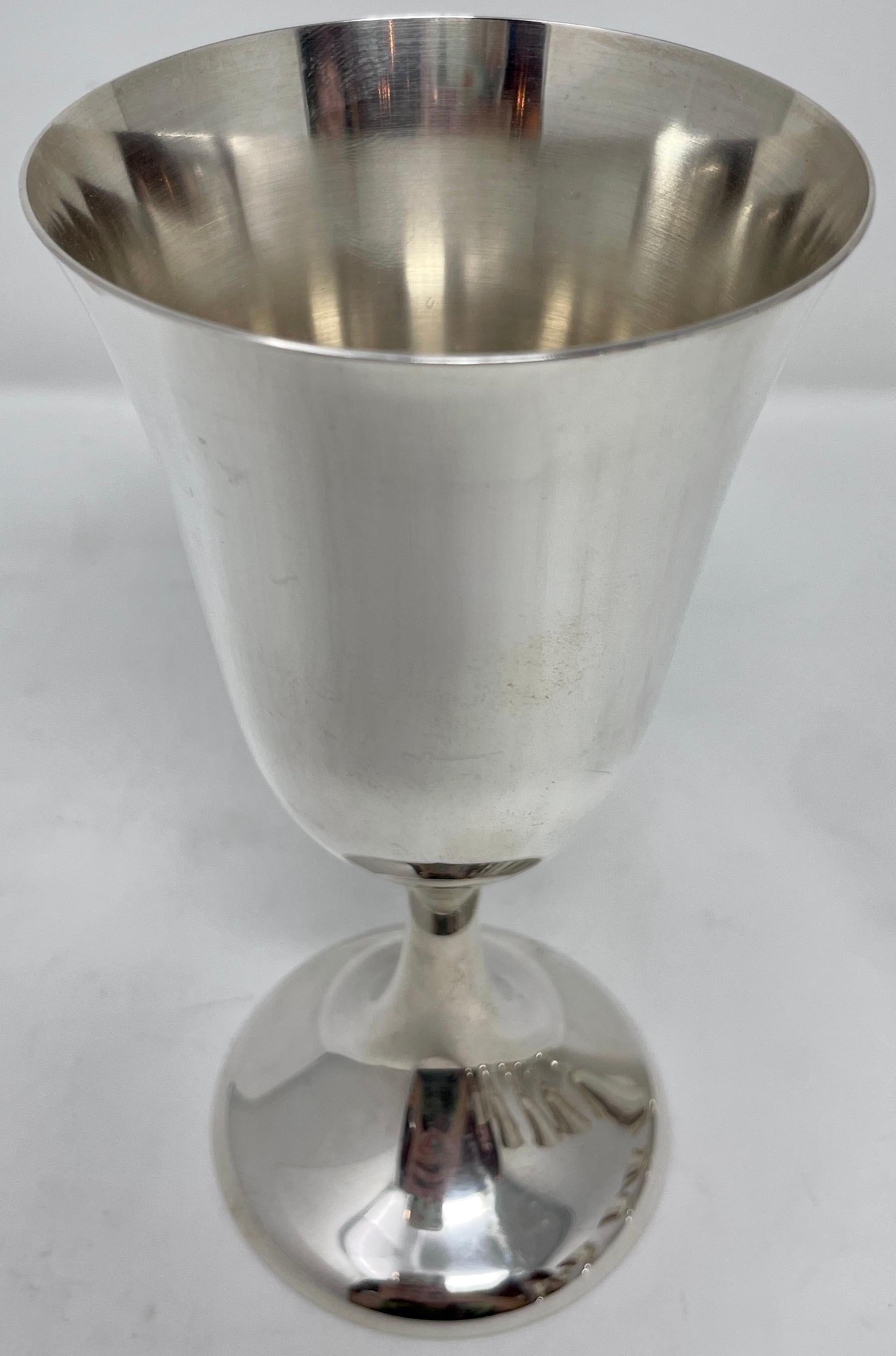 Set of 12 Estate American Frank Whiting Co. Sterling Silver Water / Wine Goblets 1