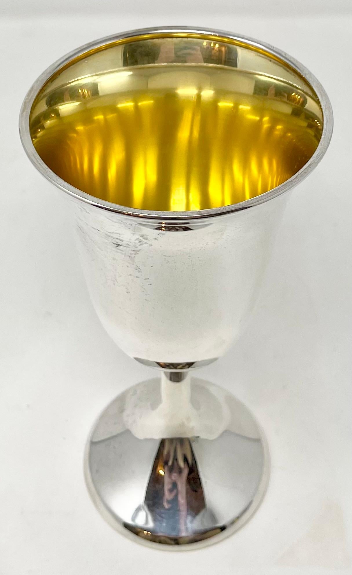 Set of 12 Estate American Hallmarked Sterling Silver Goblets, Circa 1950's In Good Condition For Sale In New Orleans, LA