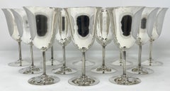 Set of 12 Estate American "International Silver Co" Sterling Silver Wine Goblets