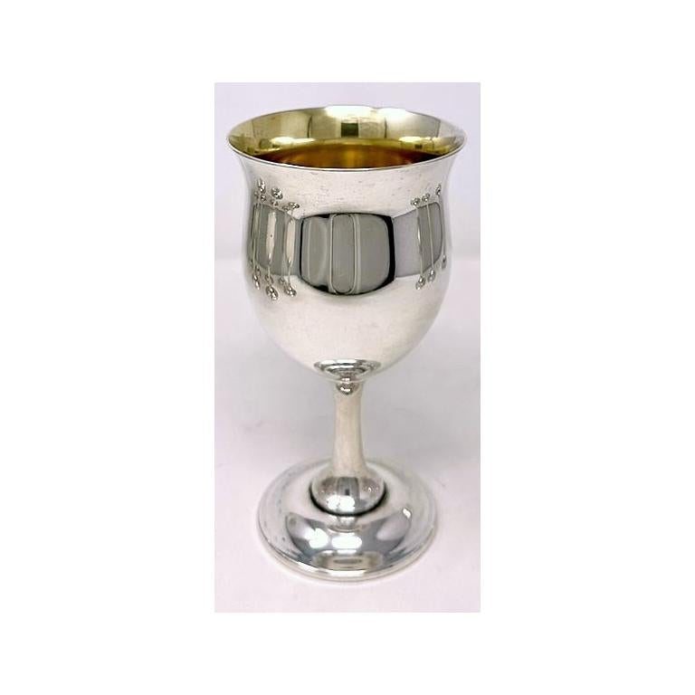 Juego de 12 copas de vino Estate American Reed & Barton de plata de ley, circa 1930 Vermeil