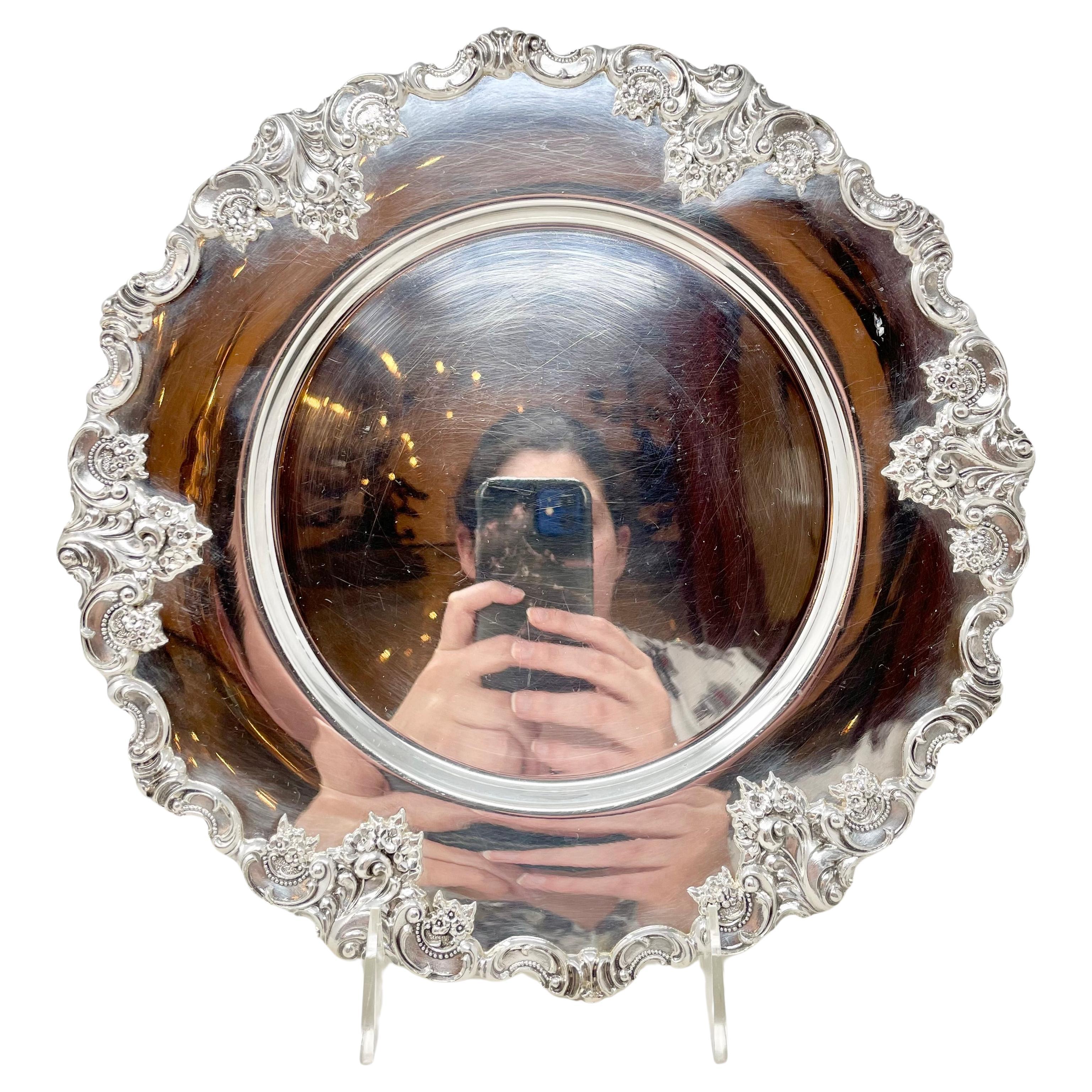 Set of 12 Estate American Silver-Plated Chargers Grande Baroque By 