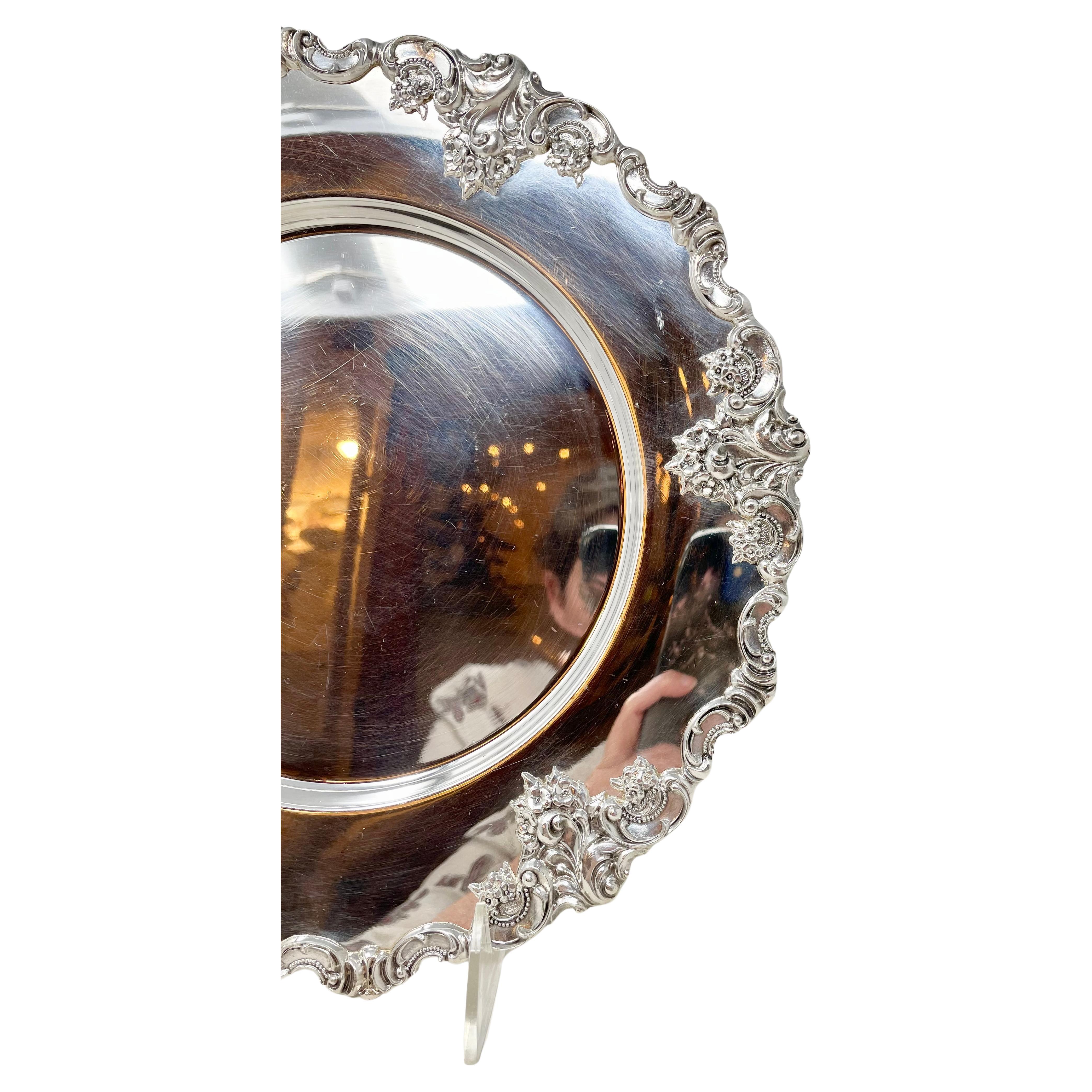 20th Century Set of 12 Estate American Silver-Plated Chargers Grande Baroque By 